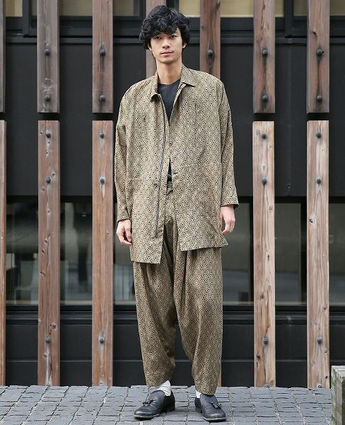 YANTOR.Geometric Long Jacket[Y183JK01/YELLOW]