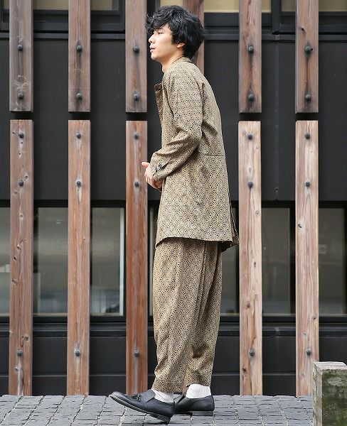 YANTOR.Geometric Long Jacket[Y183JK01/YELLOW]