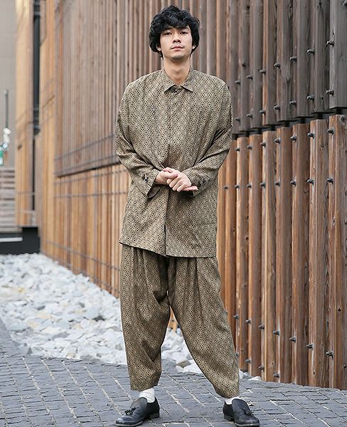 YANTOR.Geometric Long Jacket[Y183JK01/YELLOW]