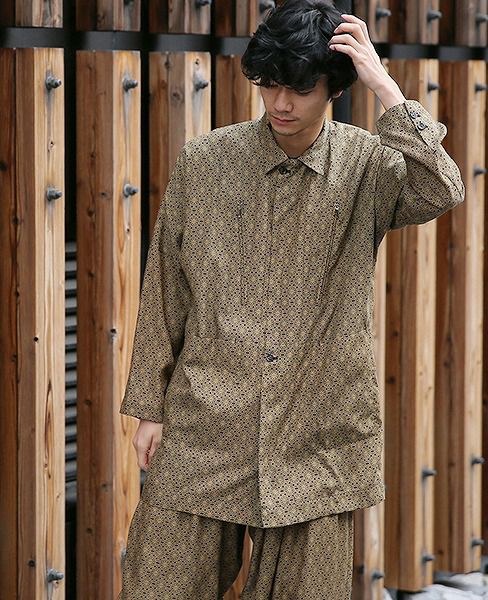 YANTOR.Geometric Long Jacket[Y183JK01/YELLOW]