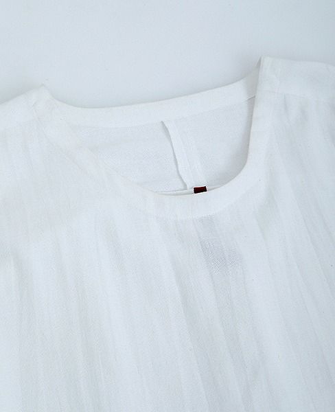 YANTOR.Khadi Cotton Long Pullover[Y184PO03/WHITE]