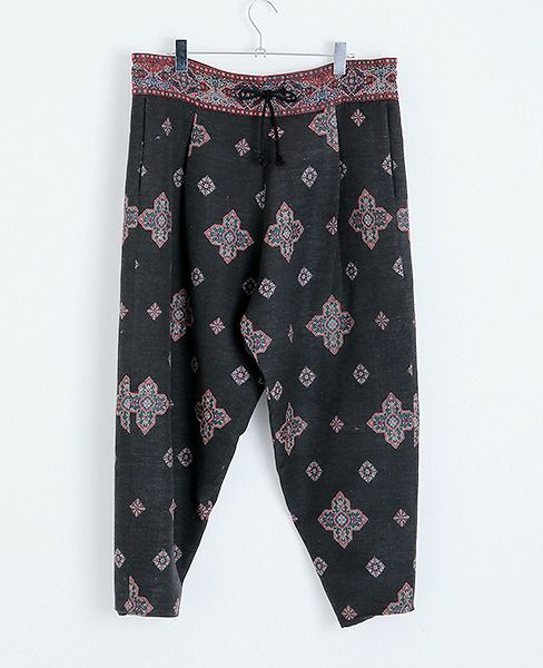 YANTOR.Handwoven Jaquard Silk Himo Pants[Y183PT11/BLACK]