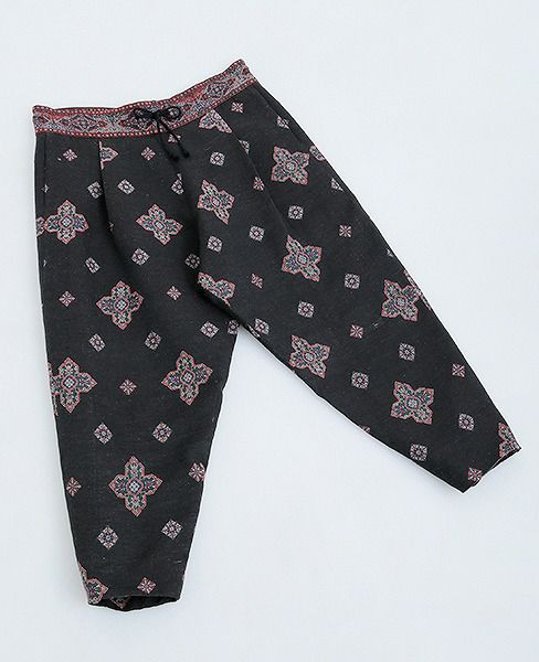 YANTOR.Handwoven Jaquard Silk Himo Pants[Y183PT11/BLACK]