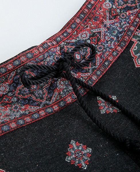 YANTOR.Handwoven Jaquard Silk Himo Pants[Y183PT11/BLACK]