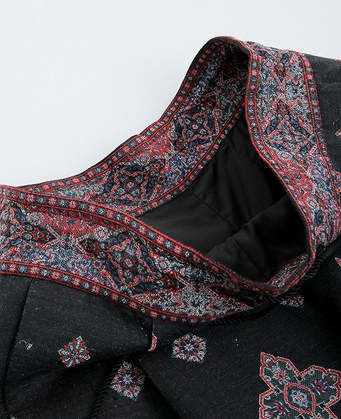 YANTOR.Handwoven Jaquard Silk Himo Pants[Y183PT11/BLACK]