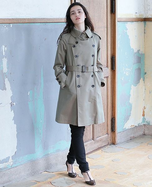 SWANLAKE.プレーントレンチコート [CO-765/KHAKI]