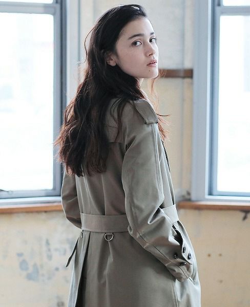SWANLAKE.プレーントレンチコート [CO-765/KHAKI]