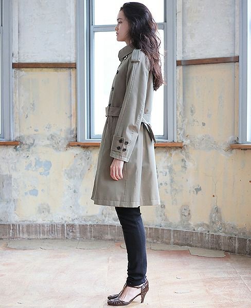 SWANLAKEプレーントレンチコート [CO-765/KHAKI] | Palm maison store