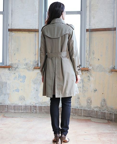 SWANLAKEプレーントレンチコート [CO-765/KHAKI] | Palm maison store