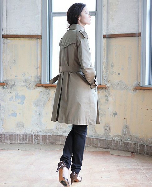 SWANLAKE.プレーントレンチコート [CO-765/KHAKI]