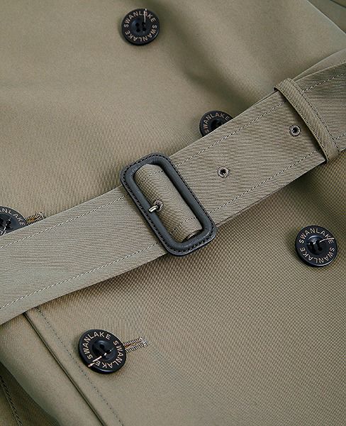 SWANLAKE.プレーントレンチコート [CO-765/KHAKI]