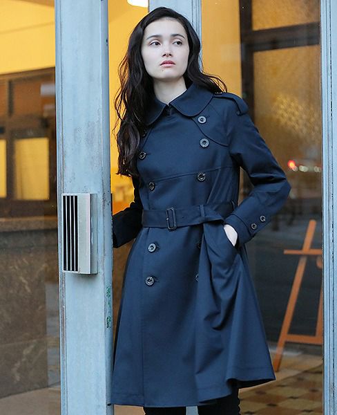SWANLAKE スワンレイク.Circular trench coat[CO-734/NAVY]