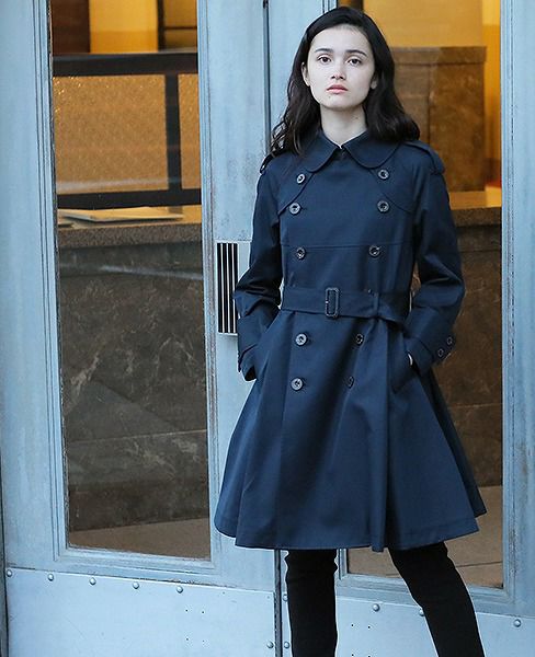 SWANLAKE スワンレイク.Circular trench coat[CO-734/NAVY]