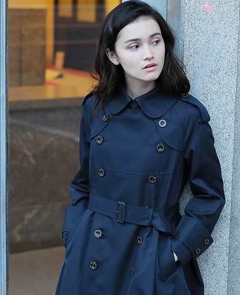 SWANLAKE スワンレイク.Circular trench coat[CO-734/NAVY]