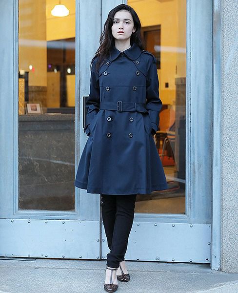 SWANLAKE スワンレイク.Circular trench coat[CO-734/NAVY]