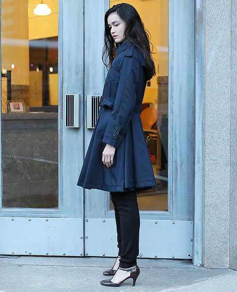 SWANLAKE スワンレイク.Circular trench coat[CO-734/NAVY]