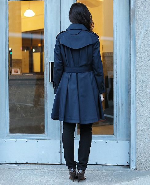 SWANLAKE スワンレイク.Circular trench coat[CO-734/NAVY]