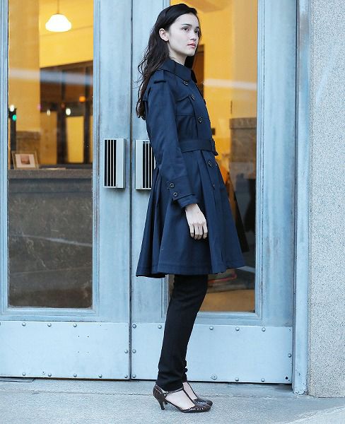 SWANLAKE スワンレイク.Circular trench coat[CO-734/NAVY]