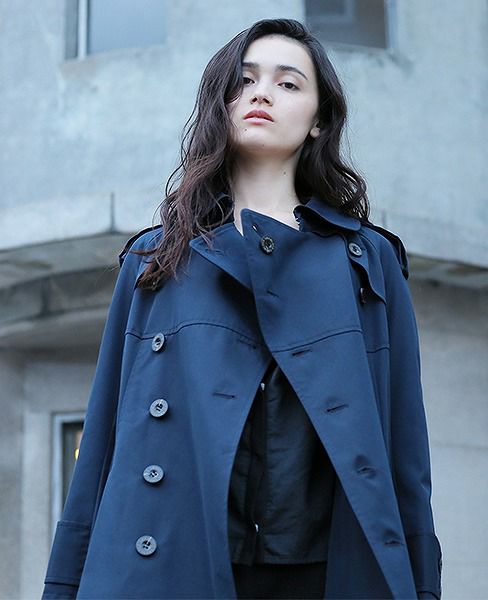 SWANLAKE スワンレイク.Circular trench coat[CO-734/NAVY]