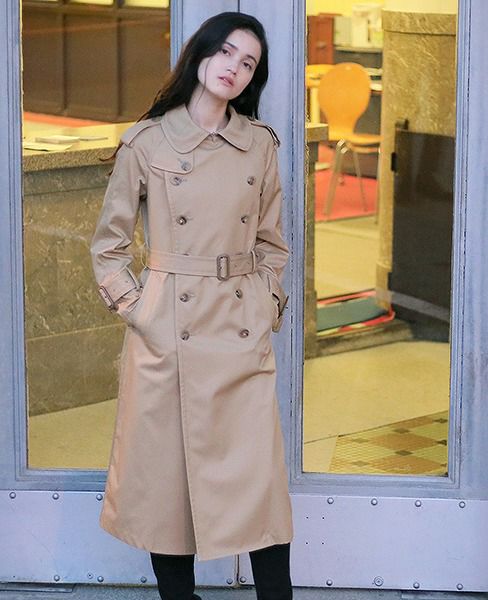 SWANLAKE ショルダリングロングトレンチ [CO-1059/BEIGE] 