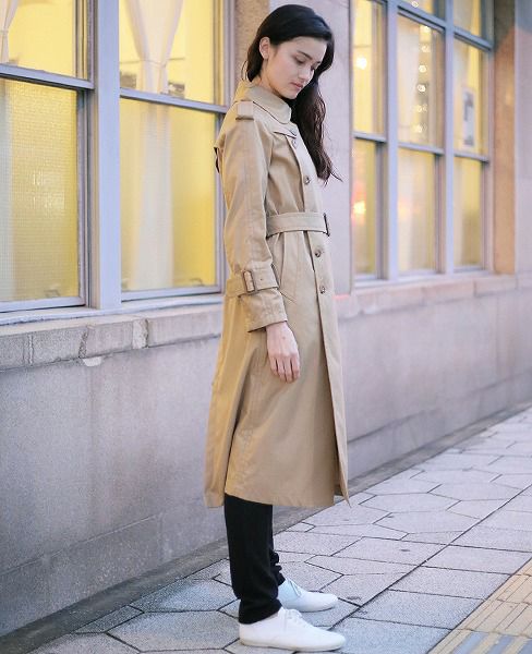 SWANLAKE.ショルダリングロングトレンチ [CO-1059/BEIGE]