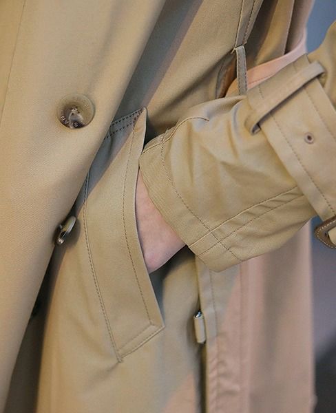 SWANLAKE.ショルダリングロングトレンチ [CO-1059/BEIGE]