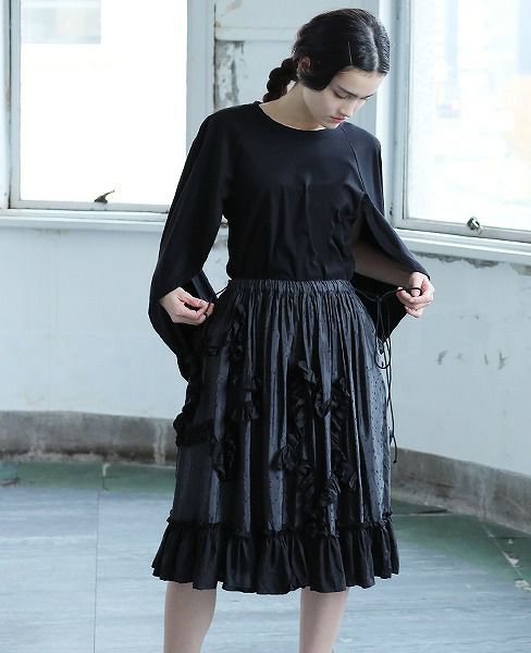 MIYAO ミヤオ.[Skirt/MO-S-05] Cupra Jacquard × Cupra[Garment Wash]
