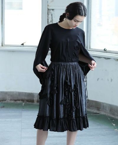 MIYAO ミヤオ.[Skirt/MO-S-05] Cupra Jacquard × Cupra[Garment Wash]