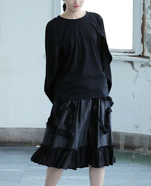 MIYAO ミヤオ.[Skirt/MO-S-05] Cupra Jacquard × Cupra[Garment Wash]
