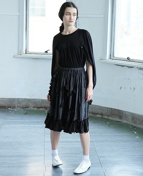MIYAO ミヤオ.[Skirt/MO-S-05] Cupra Jacquard × Cupra[Garment Wash]