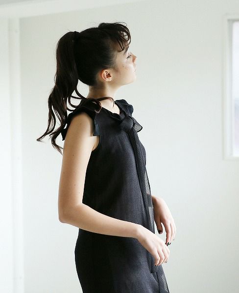 malamute.gathered long knit [mlm18SS-OP04 / BLACK]