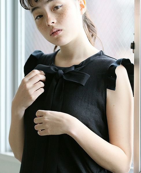 malamute.gathered long knit [mlm18SS-OP04 / BLACK]