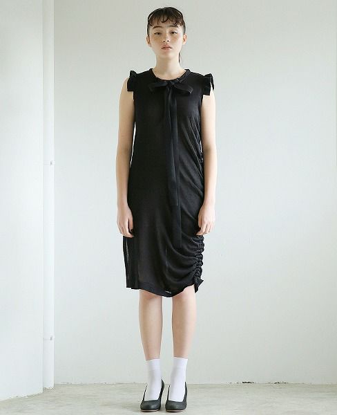 malamute.gathered long knit [mlm18SS-OP04 / BLACK]