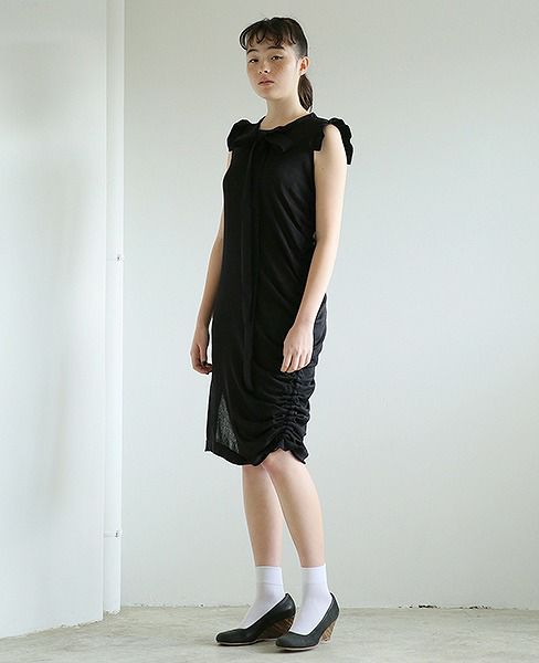 malamute.gathered long knit [mlm18SS-OP04 / BLACK]