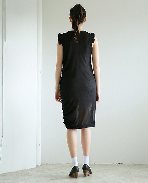 malamute.gathered long knit [mlm18SS-OP04 / BLACK]