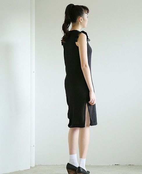 malamute.gathered long knit [mlm18SS-OP04 / BLACK]