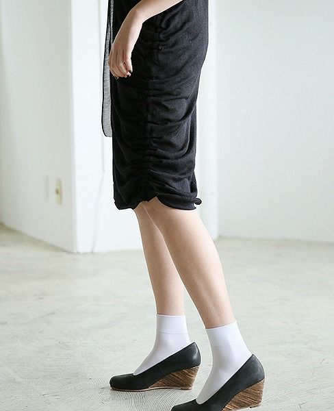 malamute.gathered long knit [mlm18SS-OP04 / BLACK]