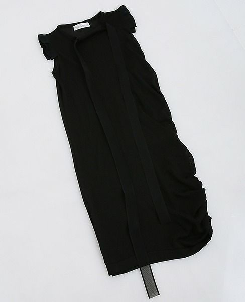 malamutegathered long knit [mlm18SS-OP04 / BLACK] | Palm maison store