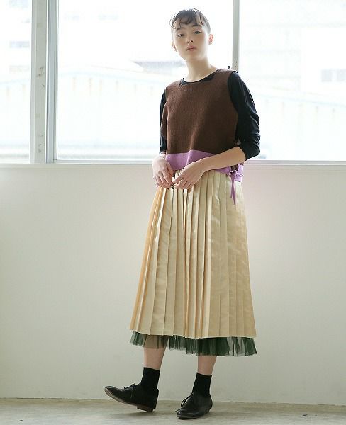 BELPER.LUSTER PLEATED SKIRT [0812-0518]