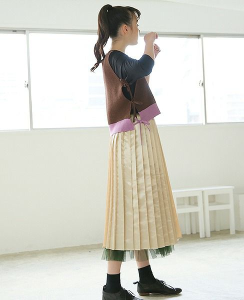 BELPER.LUSTER PLEATED SKIRT [0812-0518]