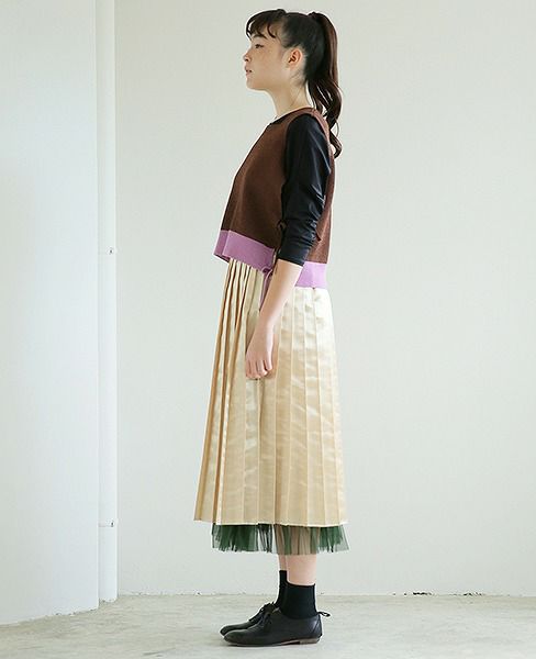 BELPER.LUSTER PLEATED SKIRT [0812-0518]