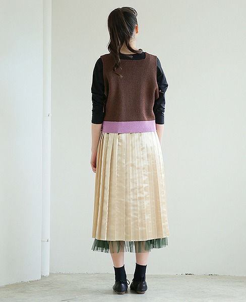 BELPER.LUSTER PLEATED SKIRT [0812-0518]