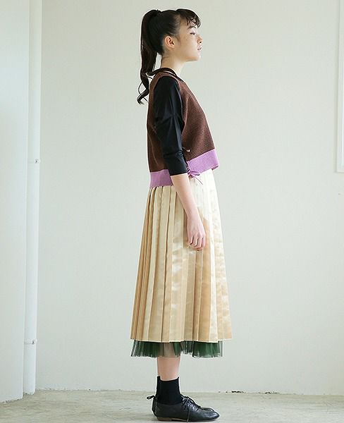 BELPER.LUSTER PLEATED SKIRT [0812-0518]