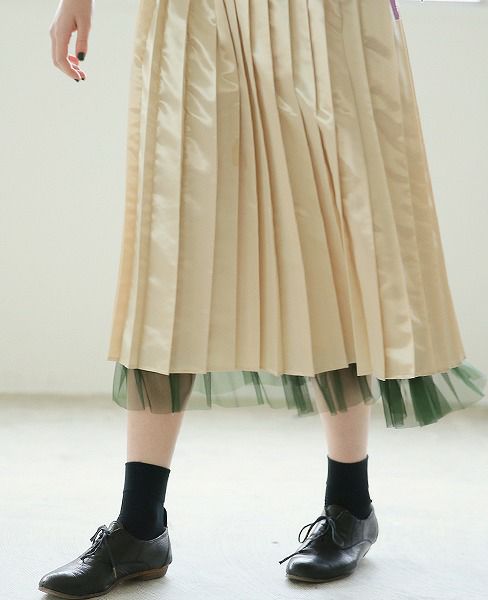 BELPER.LUSTER PLEATED SKIRT [0812-0518]
