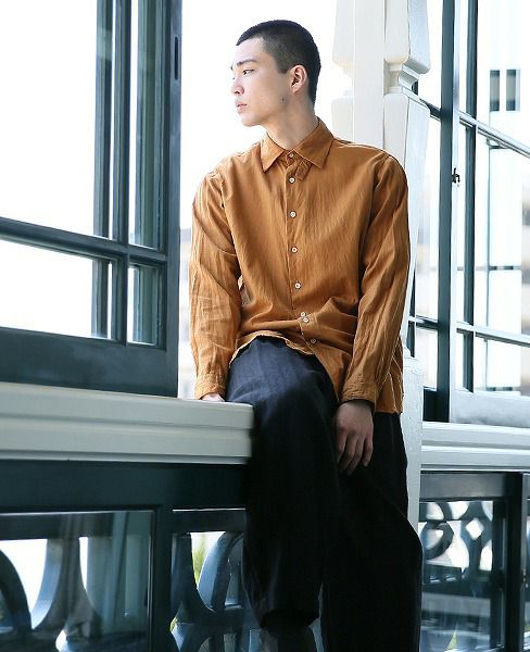 suzuki takayuki, スズキタカユキ, poet's shirt[A193-05/orange]
