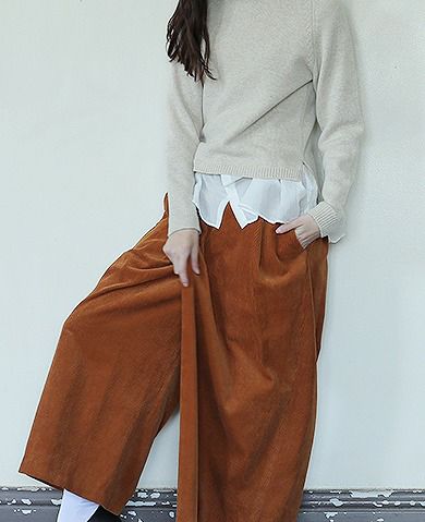 suzuki takayuki.スズキタカユキ.wide legged pants Ⅲ[A192-12/orange]