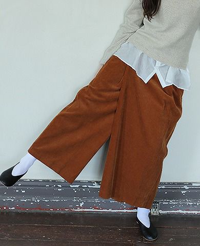 suzuki takayuki.スズキタカユキ.wide legged pants Ⅲ[A192-12/orange]