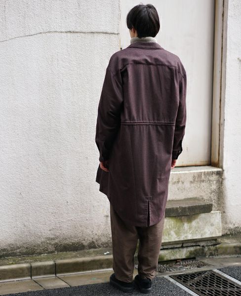 HOUSE OF THE VERY ISLAND'S.X-LONG SHIRT WITH DRAW STRINGS[9/B=OXBLOOD]