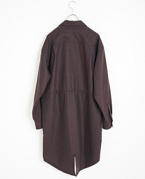 HOUSE OF THE VERY ISLAND'S.X-LONG SHIRT WITH DRAW STRINGS[9/B=OXBLOOD]