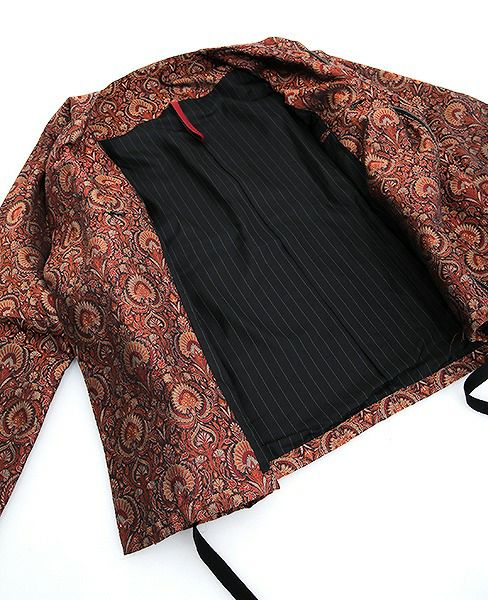 YANTOR.Peacock Jacquard Silk Nocollar Jacket[Y184JK04]